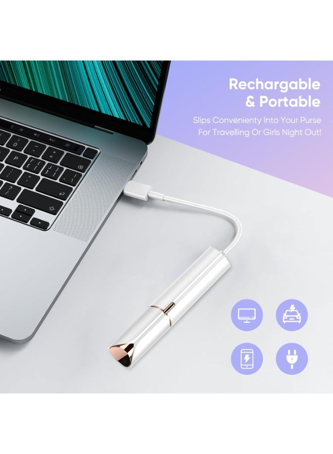 جهاز إزالة شعر الوجه للنساء، جهاز صغير لإزالة الشعر، ماكينة حلاقة كهربائية محمولة لإزالة شعر منطقة البكيني، الشفاه، الذقن، الإبط، شعر الوجه، الأصابع، الرقبة، الخدين، وقابل لإعادة الشحن - Image 4